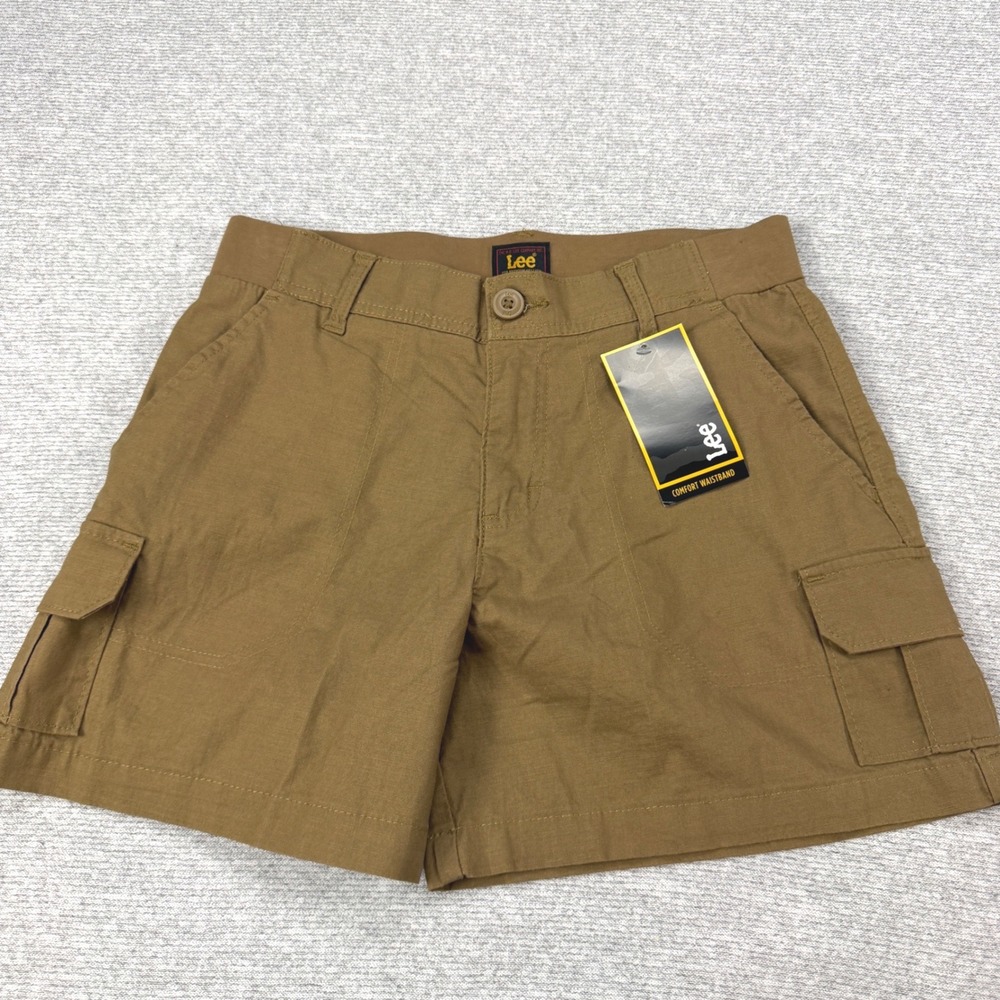 Lee Womens Brown Comfort Waistband Cargo Shorts Size 4 Stretch New